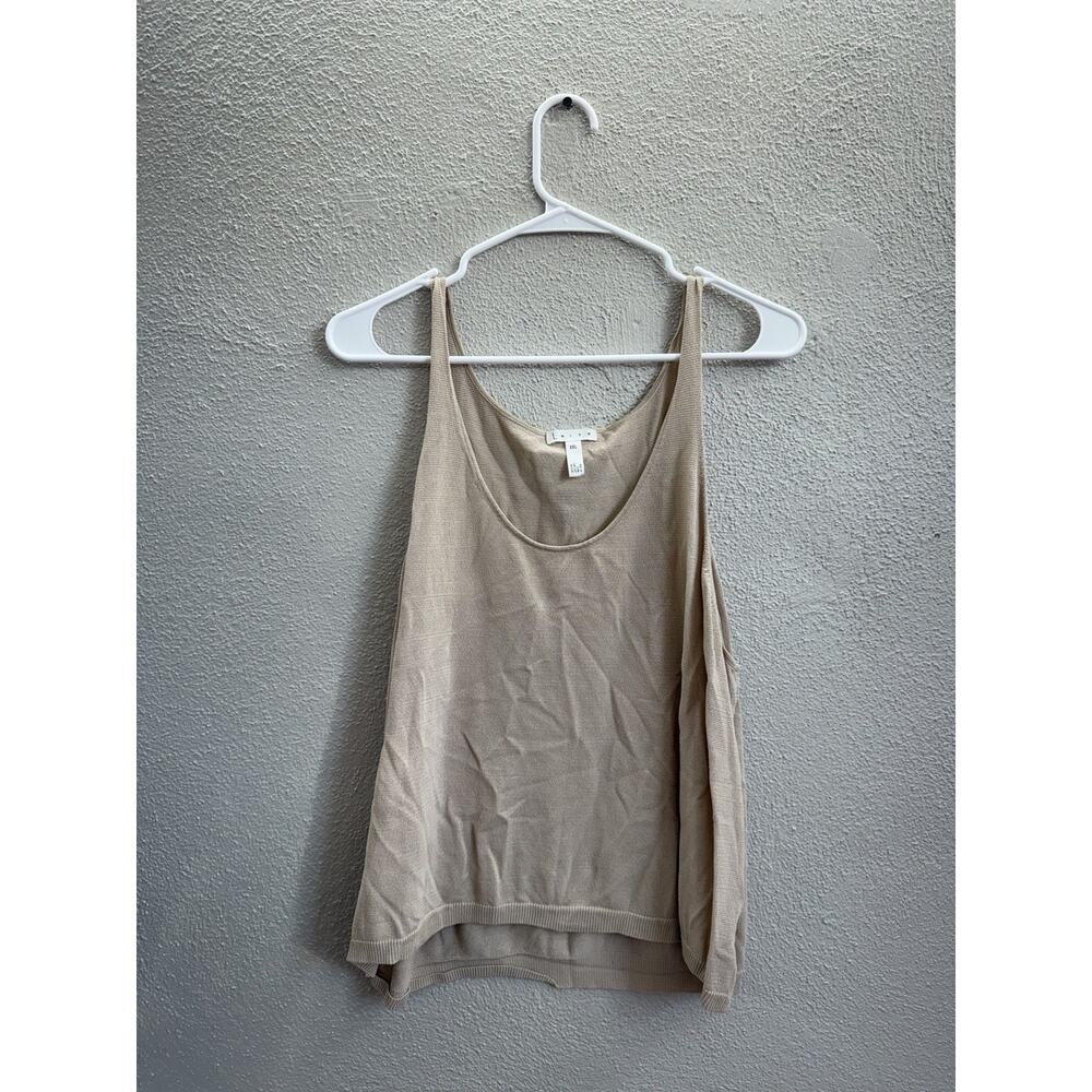 Leith Womens Tank Top Size XXL Tan Sleeveless Deep Cut Neck Thin